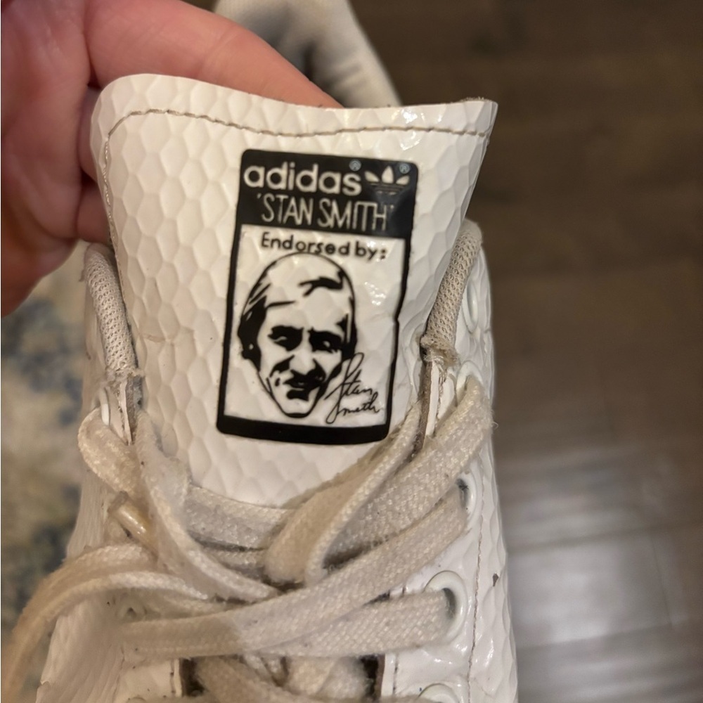 Adidas Stan Smith White Snakeskin Pattern Sneakers - Picture 10 of 10
